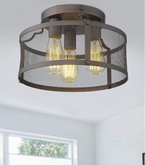 Creative dining room kitchen round industrial style ceiling light