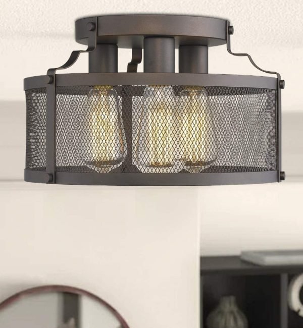 Creative dining room kitchen round industrial style ceiling light