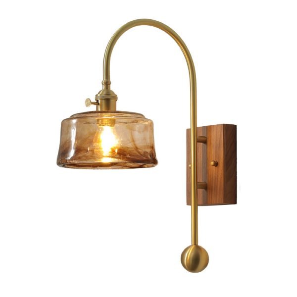 America Living Room Bedroom Brass Creative Wall Sconce