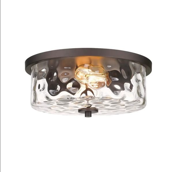 Rustic Vintage Ceiling Light LED Clear Glass Stone Pattern